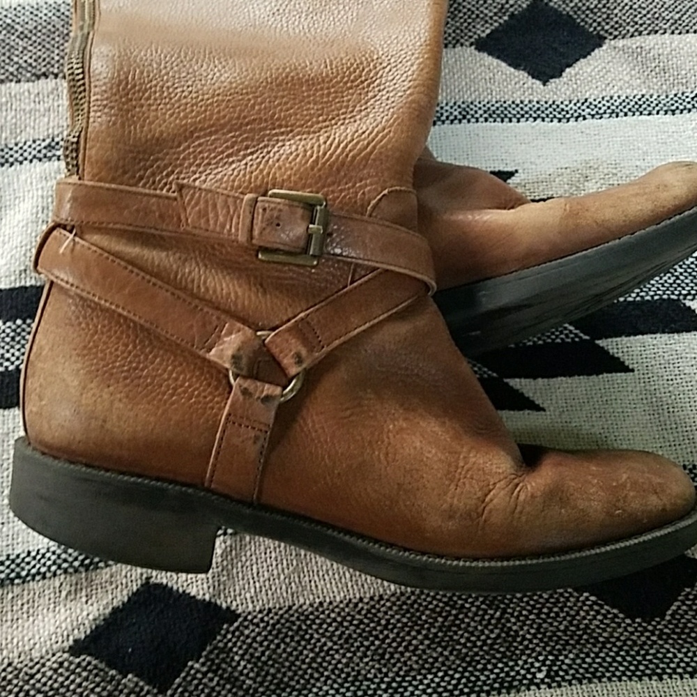 Enzo Angiolini Brown Leather Riding Boots - Picture 7 of 8